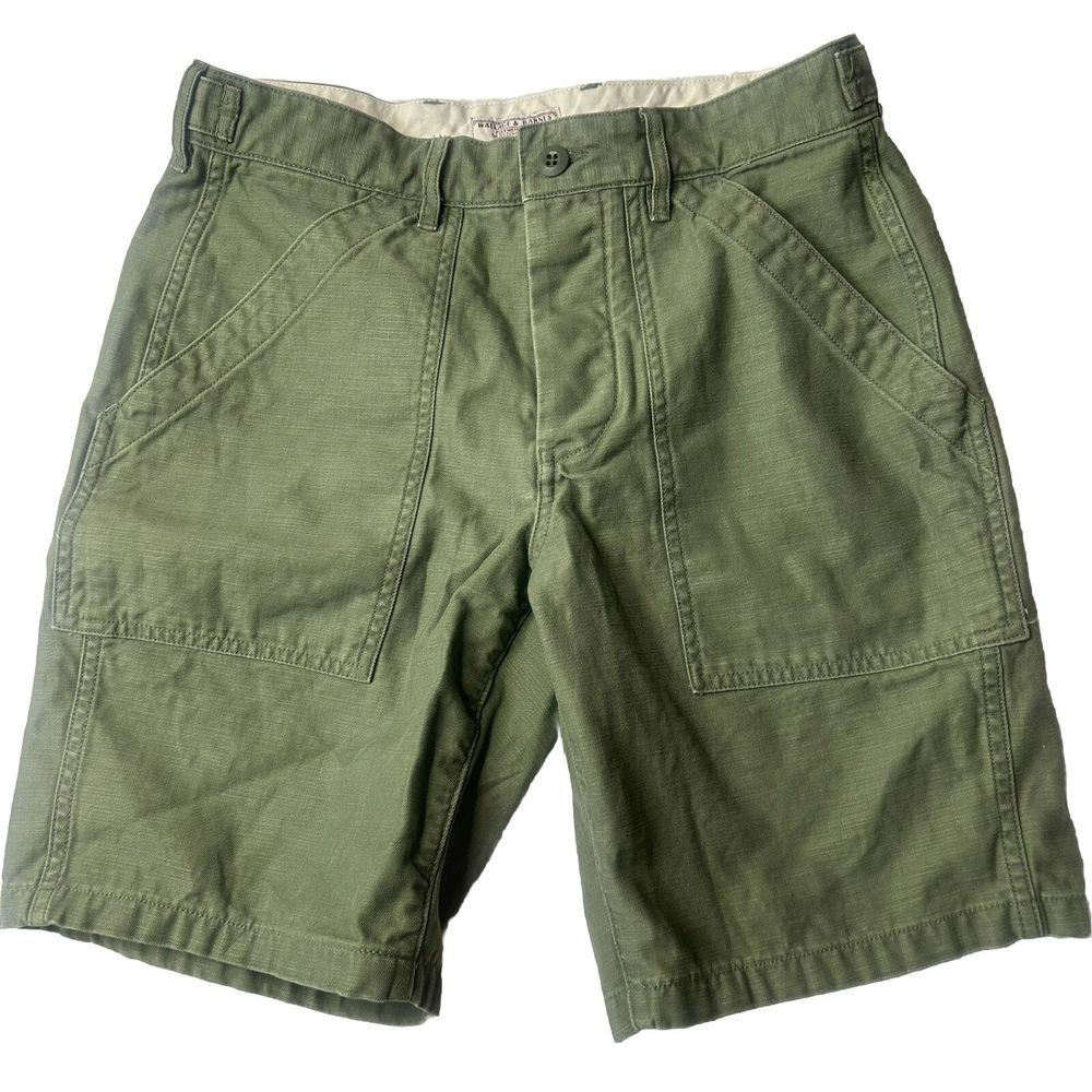 Wallace & Barnes 29 Bermuda Men’s Shorts Army Green Chino Travel Active Outdoors